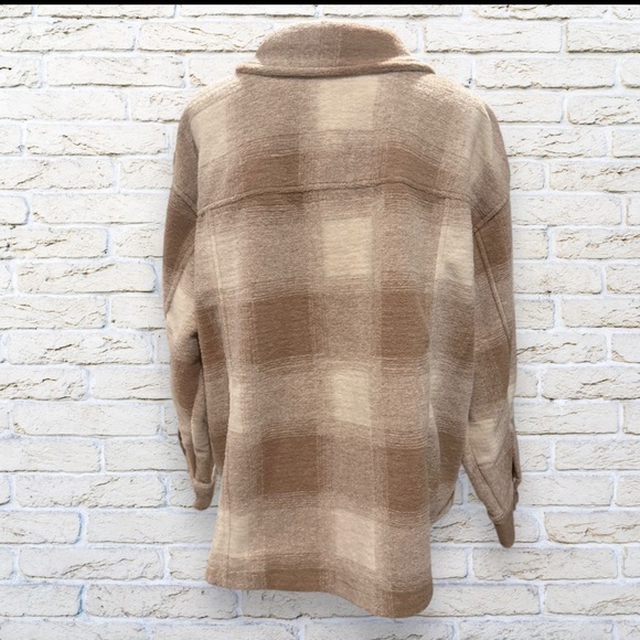 NWT Ava & Viv Cream Plaid Button Down Lined Jacket - Size 2X - Picture 3 of 7